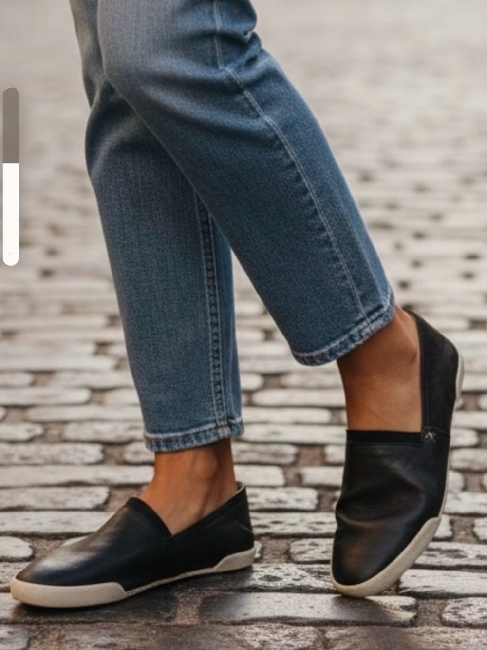 Frye Melanie Black Slip-On Leather Casual Sneakers